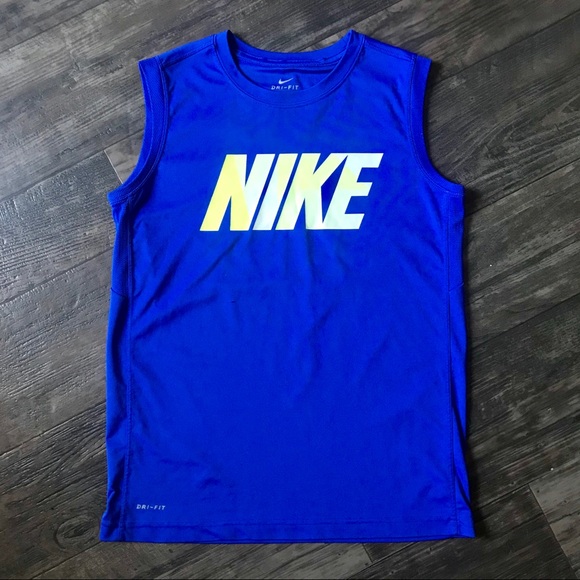 Nike DRI-FIT Sleeveless Youth Athletic Shirt - Picture 1 of 9